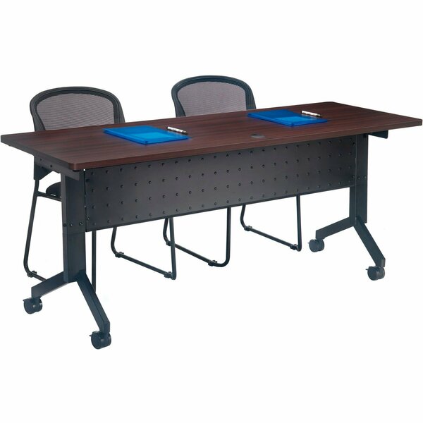 Interion By Global Industrial Interion Flip-Top Training Table, 48inL x 24inW, Walnut 695123WN